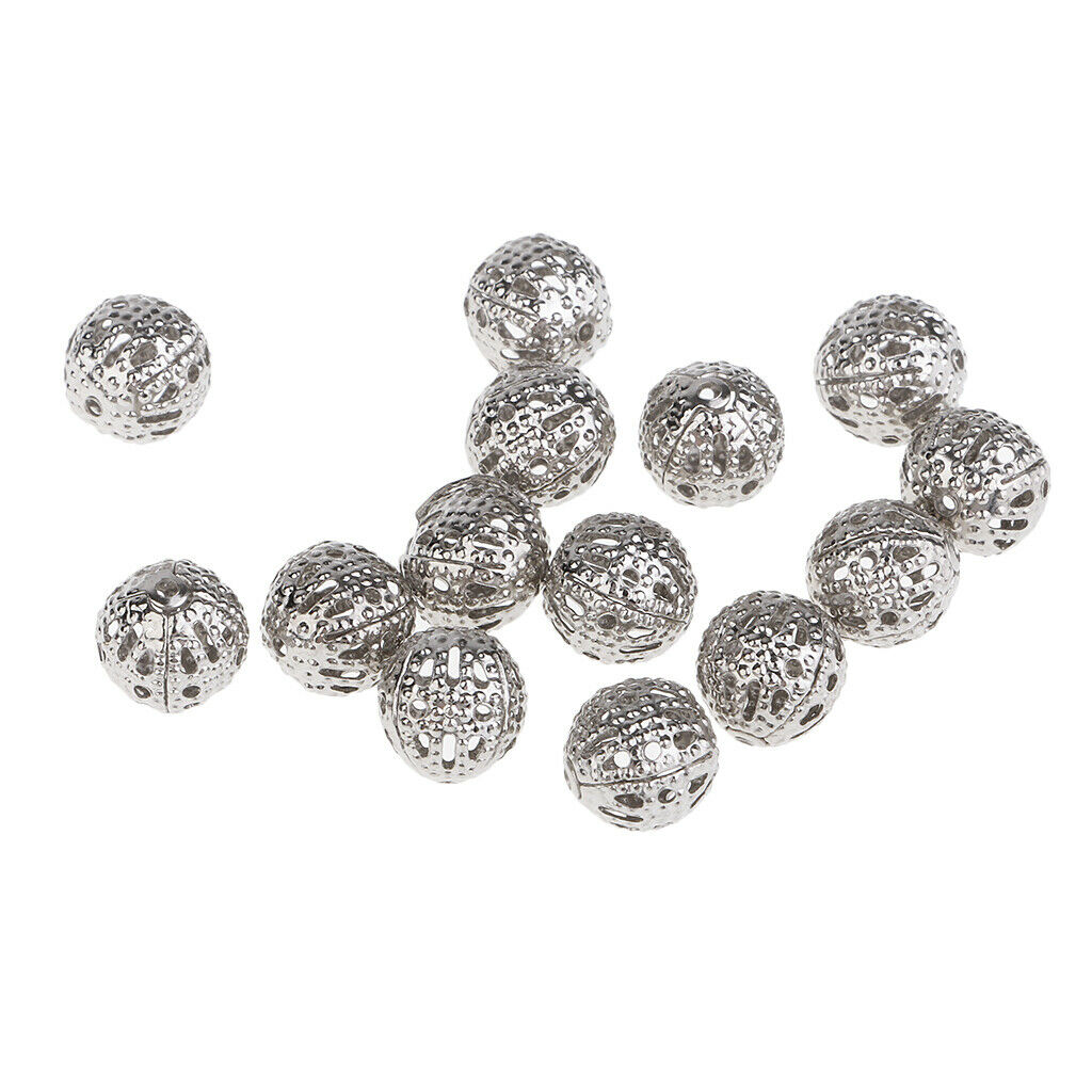100 Pcs Wholesale 8mm Round Mini Loose Spacer Bead Hollow Beads For Jewelry