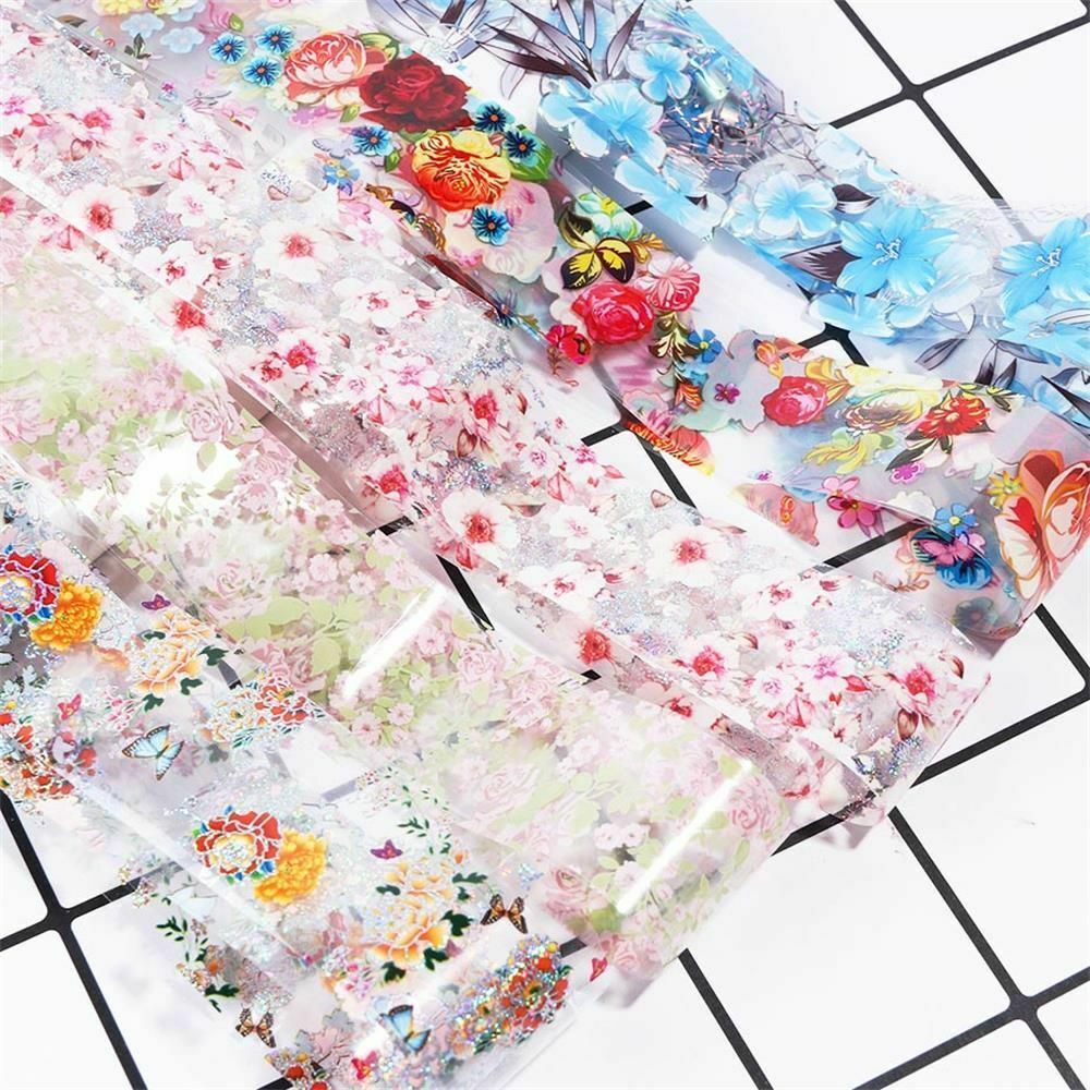 Lace Flower Nail Art Stickers Nail Foil Manicure Decor Holographic Decals