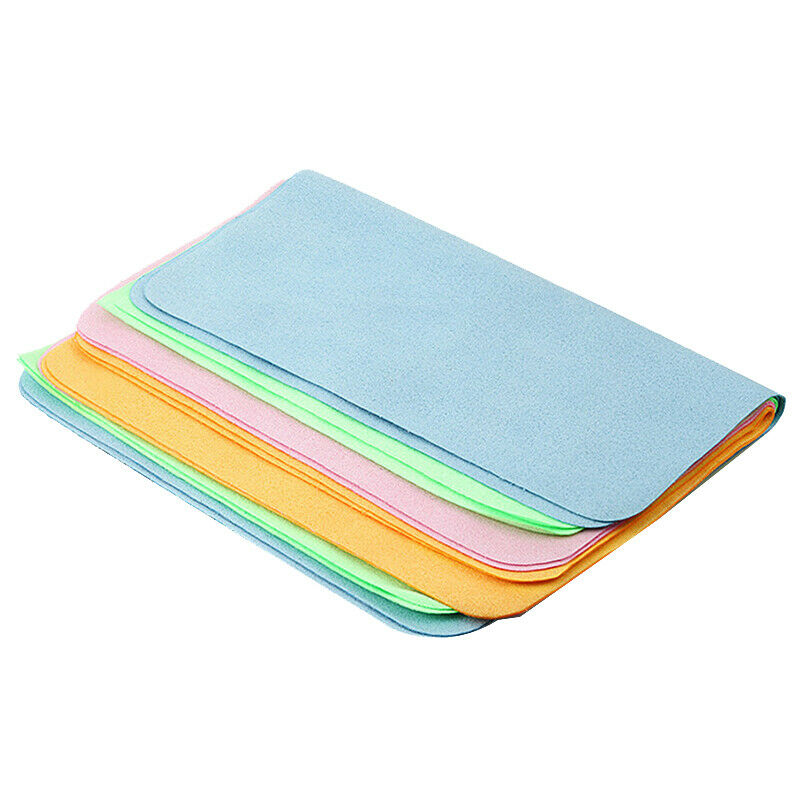 1X(5Pcs Soft Chamois Glasses Cleaner Eyeglasses Fine Fiber Clean Cloth for Len2)