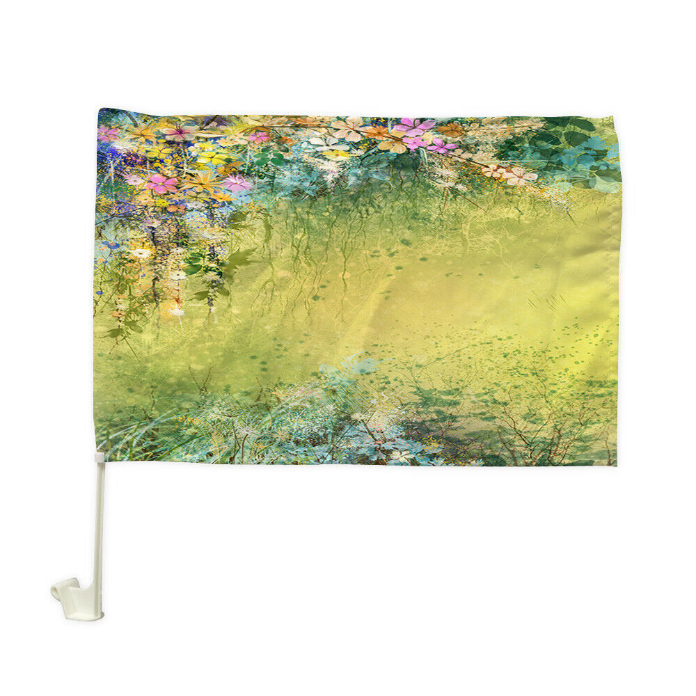 Spring Flowers and Water Car Flag Car Window Car Culture Auto Flag 12" X 18"