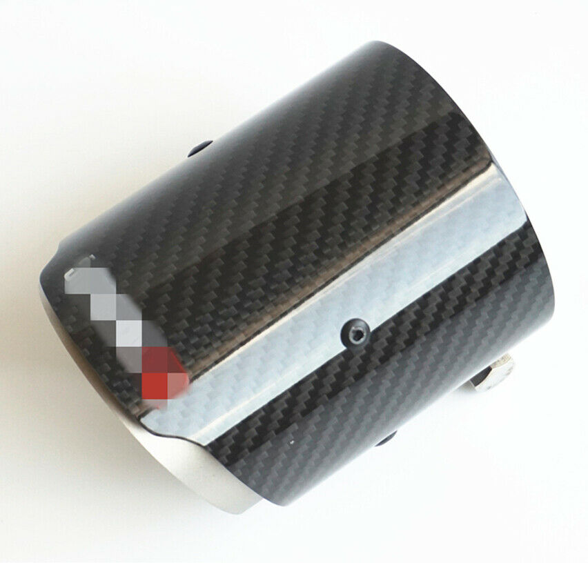 Carbon Fiber Car Exhaust Tips Muffler End Pipes Inlet 2.8" Outlet 3.5" Black 1PC