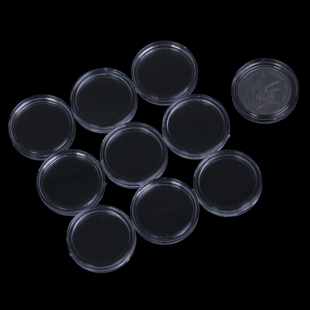 10Pcs 20mm plastic round applied clear cases coin storage capsules holder.l8