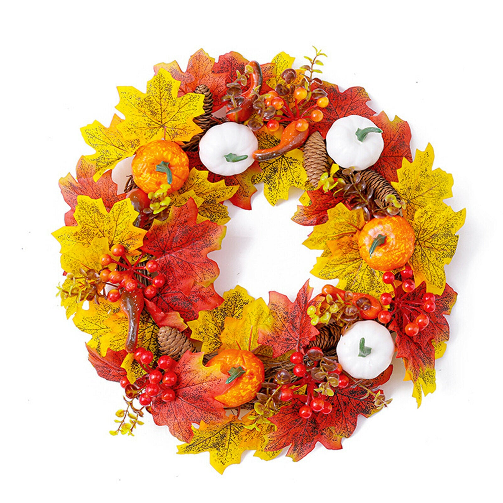 Autumn Artificial Pumpkin Wreath Festival Thanksgiving Home Party Decor