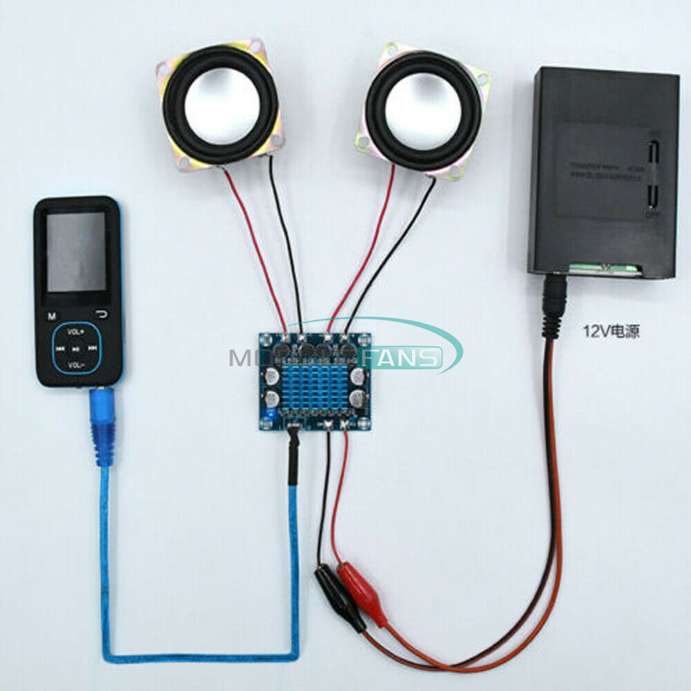 2-Channel Digital Audio Power Amplifier Board 30W+30W Audio Module DC 8-26V