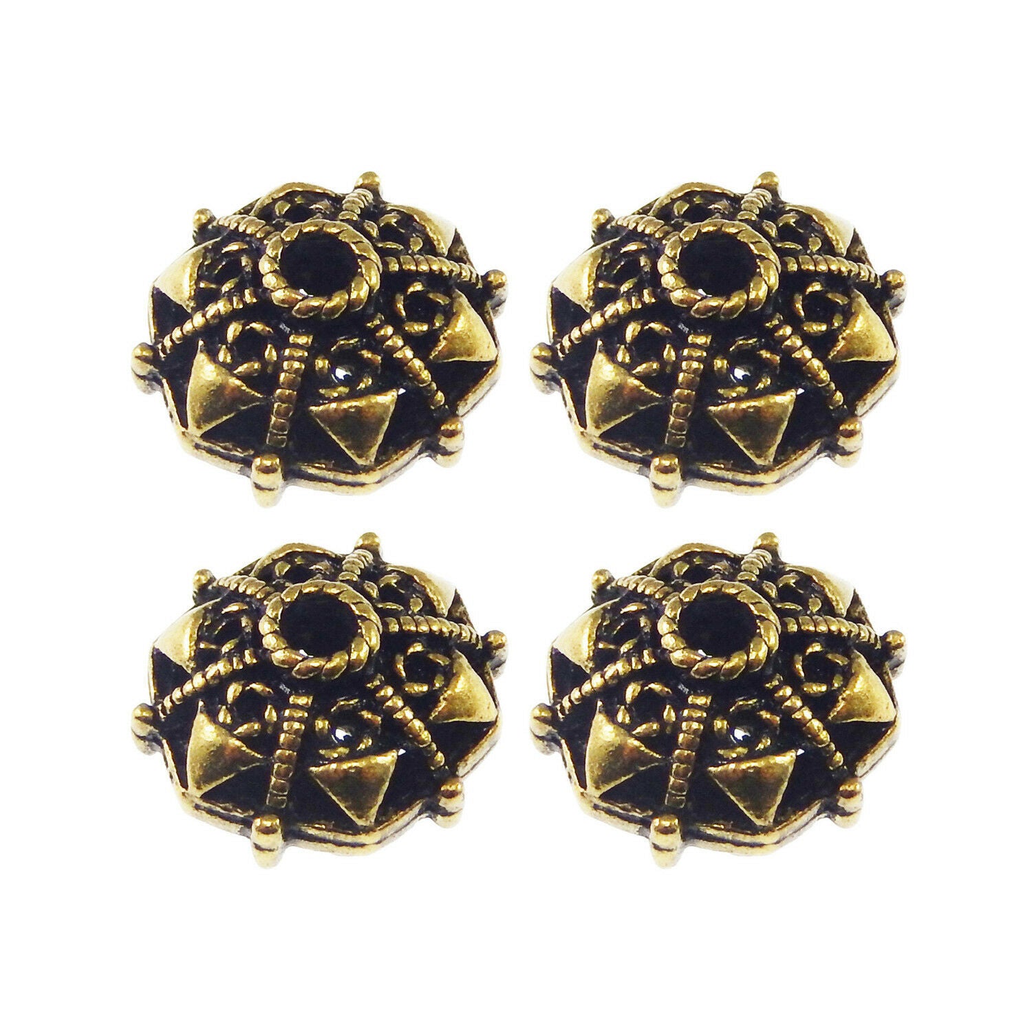10 pcs Retro Bronze Alloy Hollow Loose Spacer Beads DIY Jewelry Bracelet Charms