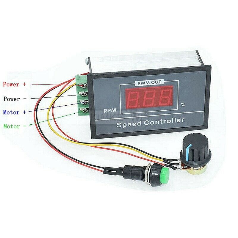 DC 6-60V 12V/24V/36V/48V 30A PWM Motor Speed Controller With Start/Stop Switch