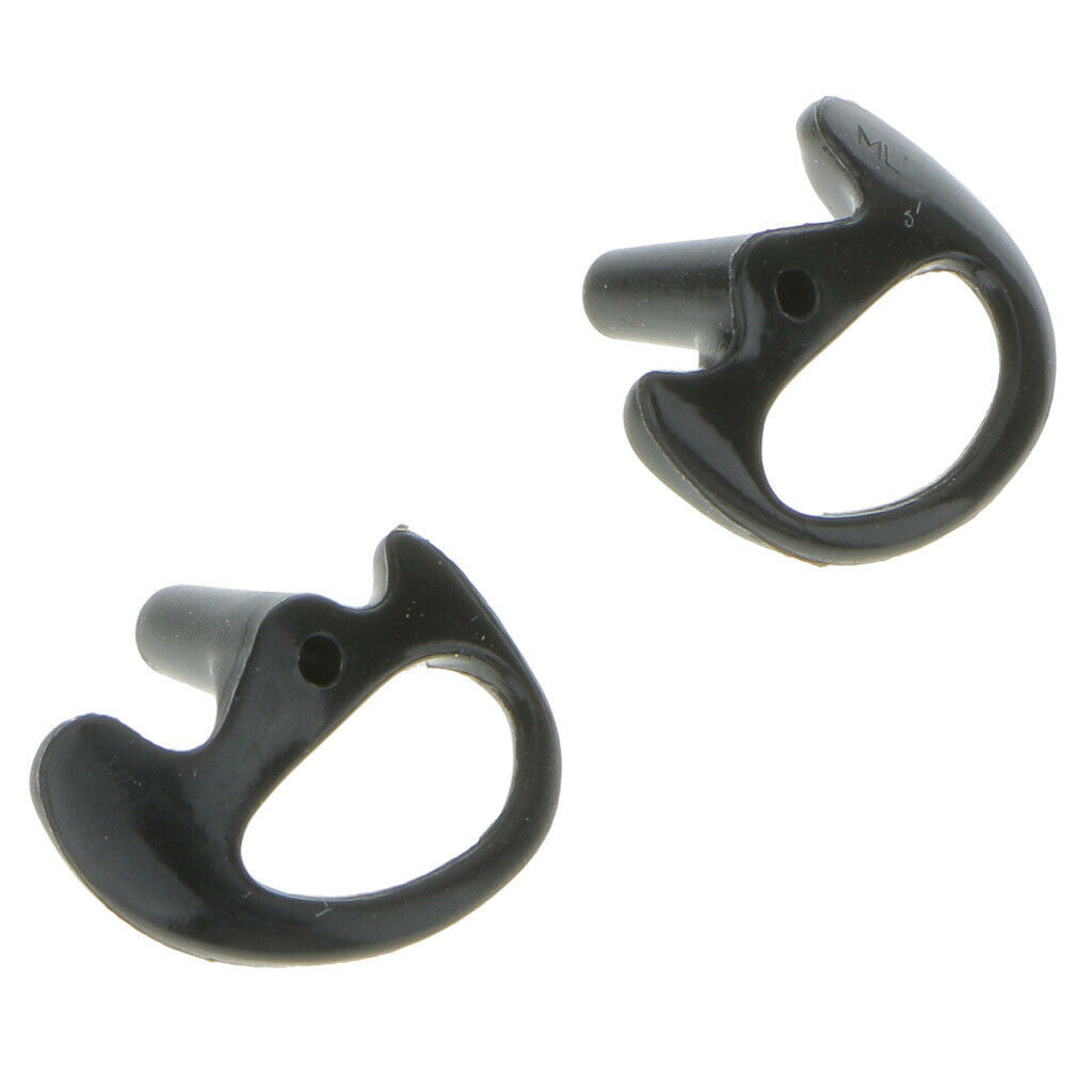 2pcs Earplug Earmold Earhook Earpiece Medium for Two-Way Radio Audio Black