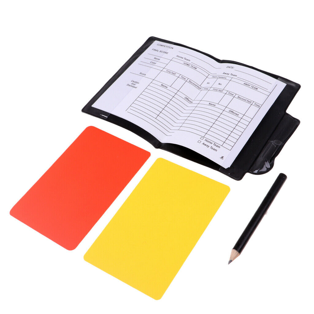 Sports Football Soccer Referee Wallet Notebook & Red Card and Yellow Card