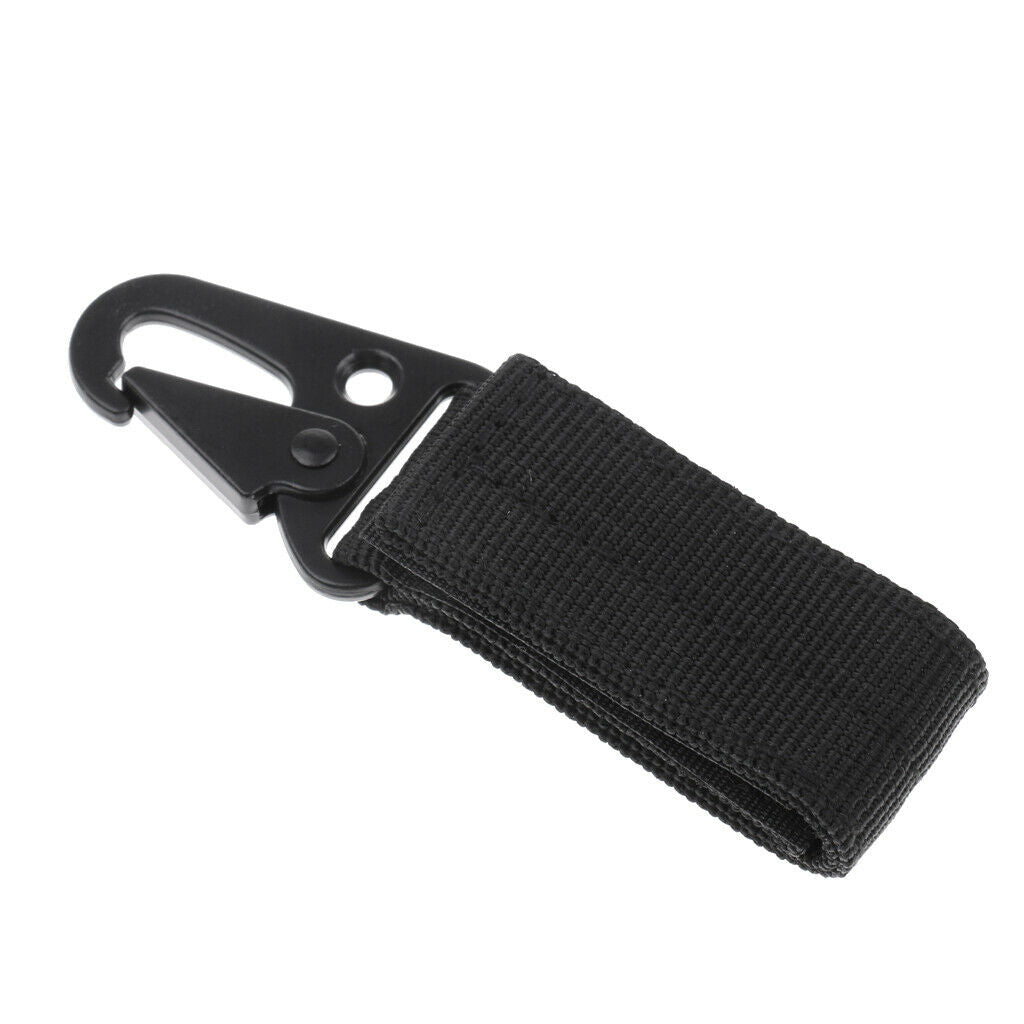 Webbing Buckle Tool Outdoor Camping D-carabiner Key Hook Hunting Black