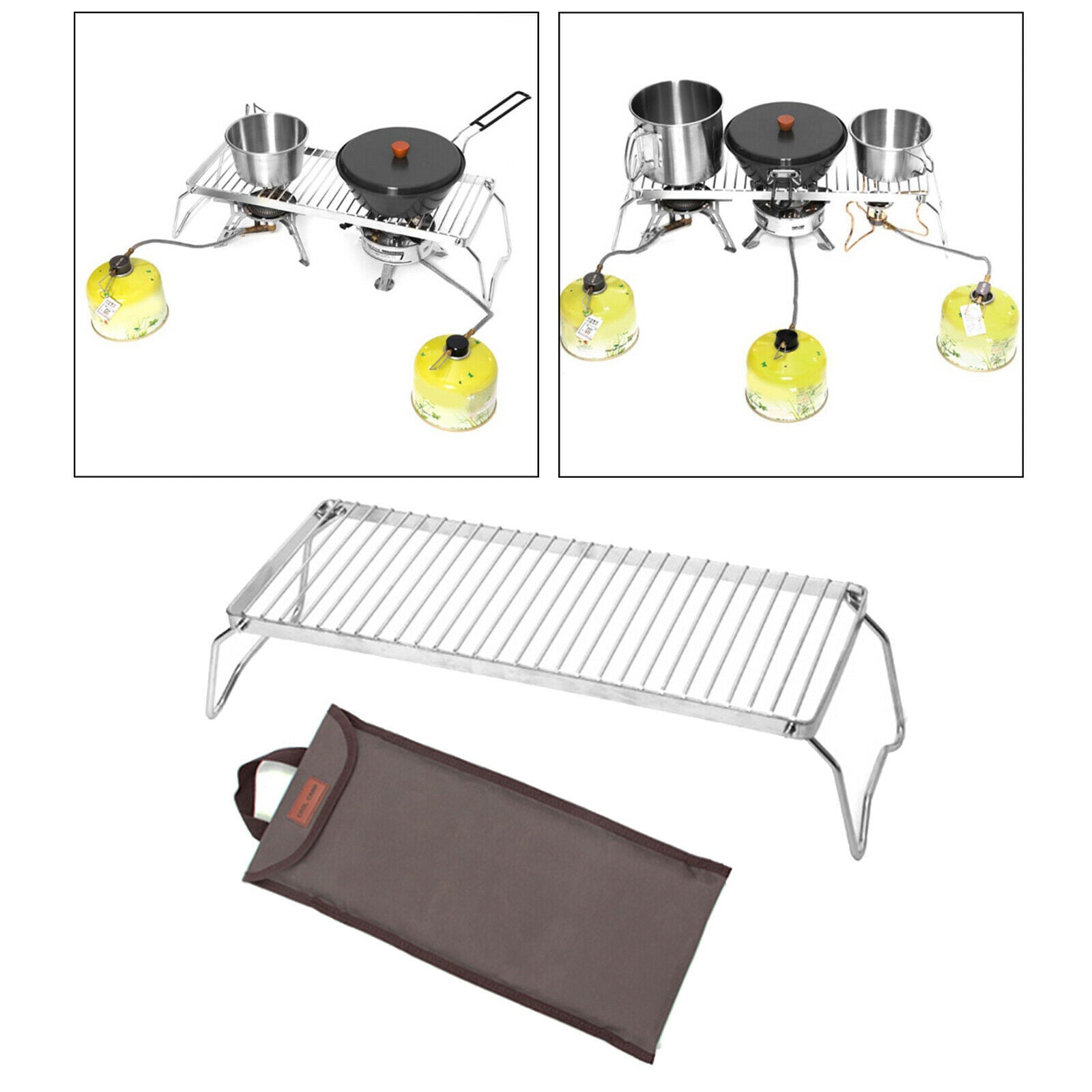 Folding Campfire Grill Stainless Steel Grate BBQ Cook Barbecue Camping Grill