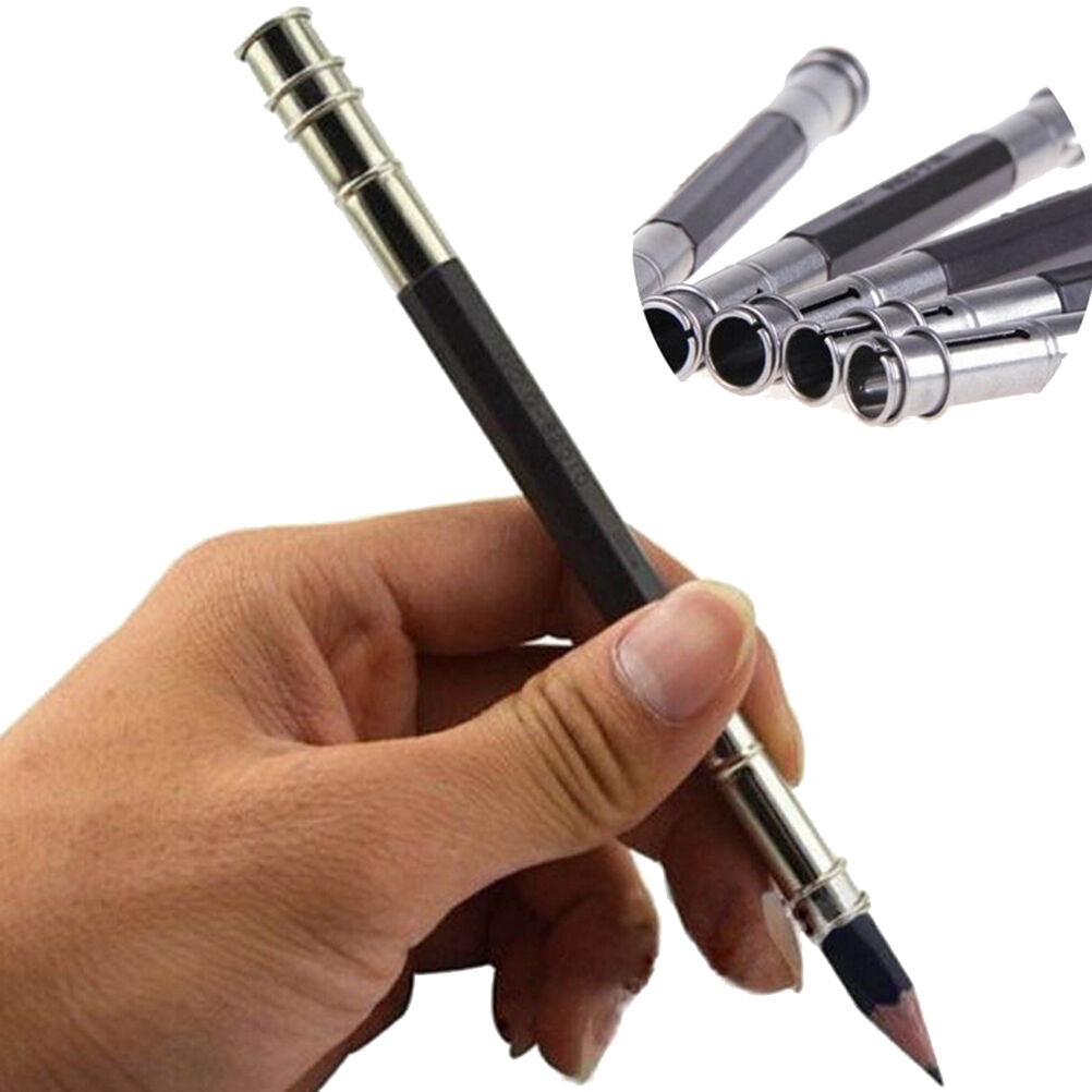 2x Head Pencil Extender Holder Art Writing School Hobby Tool Fountain Pe.l8