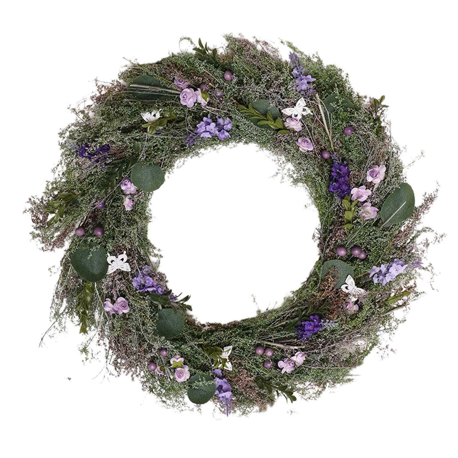 Handmade Hanging Artificial Lavender Flower Wreath Wall Garland Home Decor