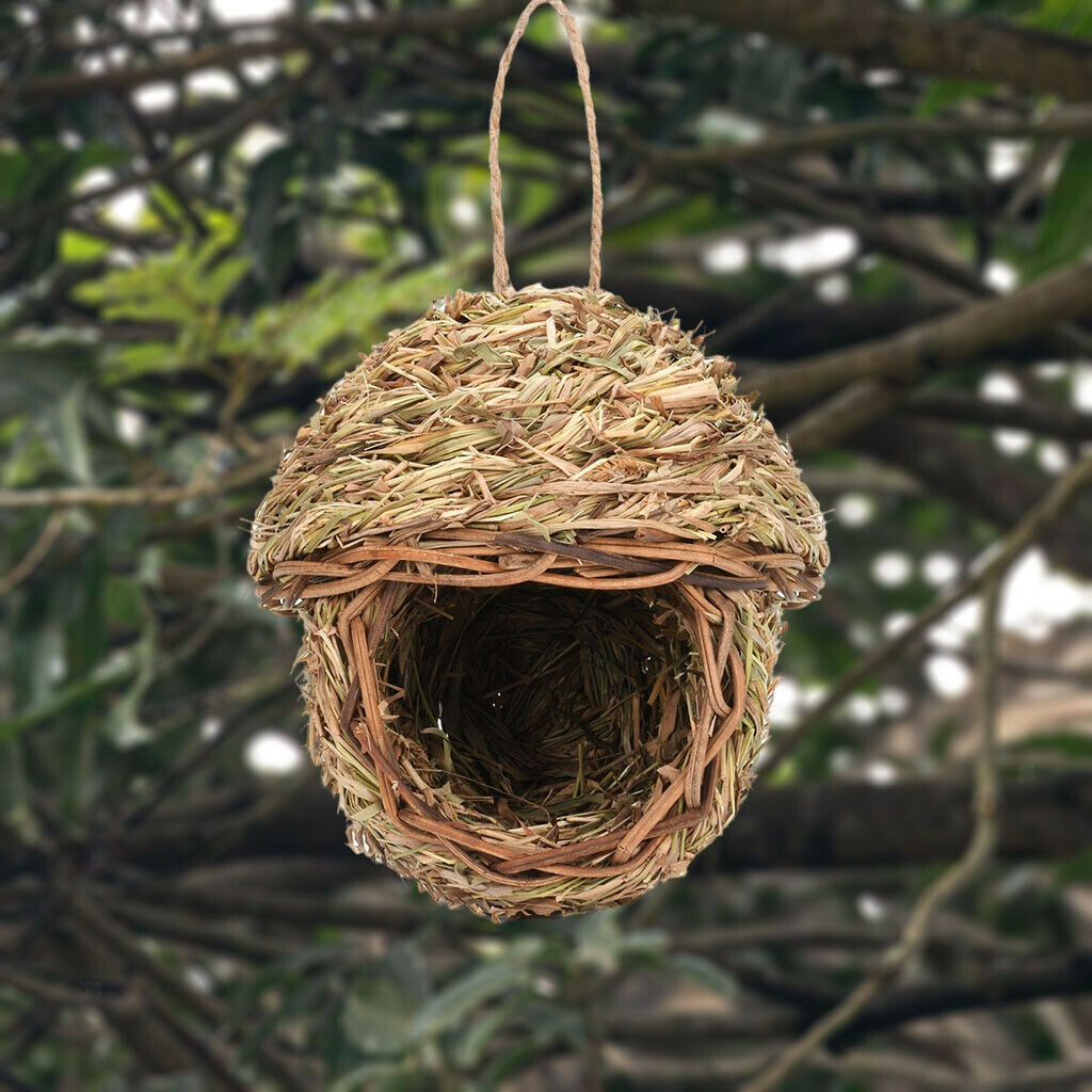 Wooden Bird Nut Handle Bird House Nest Hanging Outdoor Garden Decor