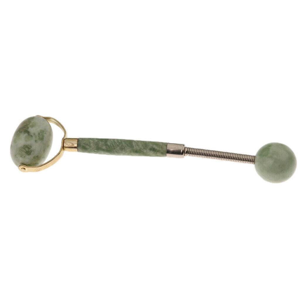 Double Heads Natural Jade Facial Massage Roller Massager Hammer Stick Tool