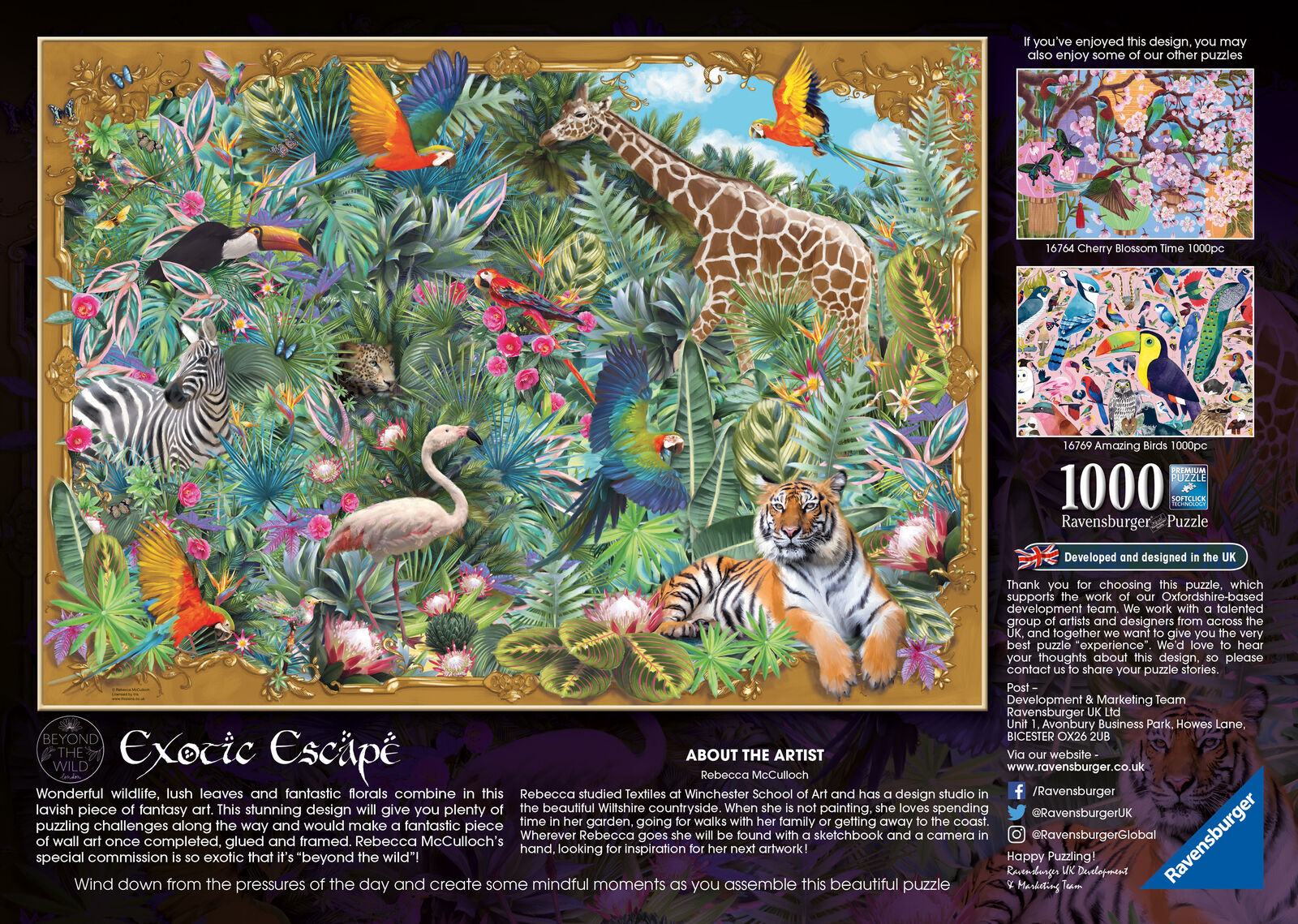 16827 Ravensburger Exotic Escape, Beyond the Wild Jigsaw Puzzle 1000pc Age 12yr+