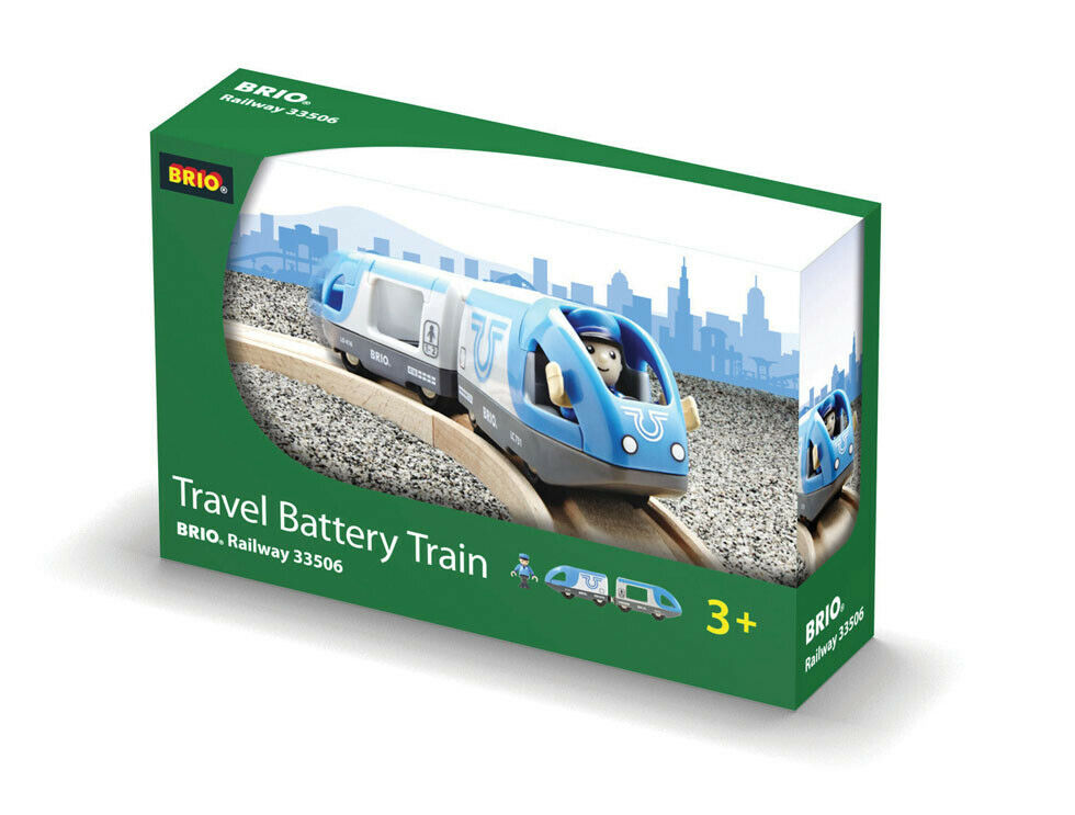33506 BRIO Travel Battery Train Wooden Railway Trains inc 3pcs Age 3 years+