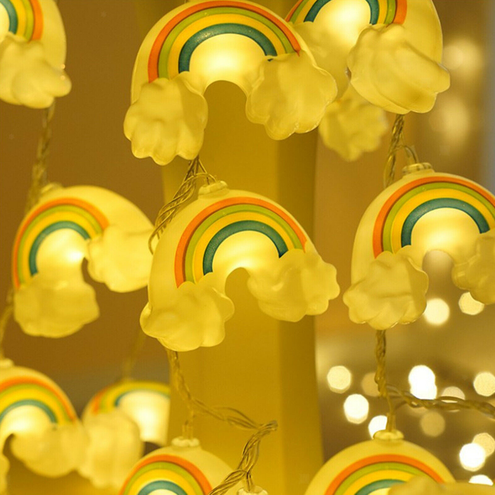 Rainbow Fairy Light Indoor Party Event Holidays Christmas Wall String Lights
