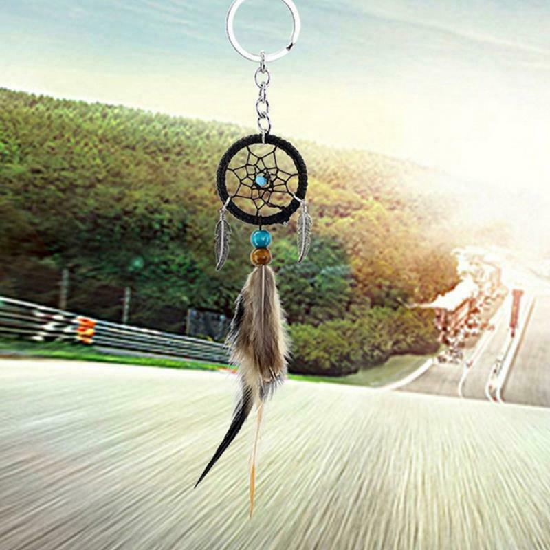 Handmade Feather Dream Catcher Keyring Keychain Car Bag Hanging Decoration Gift