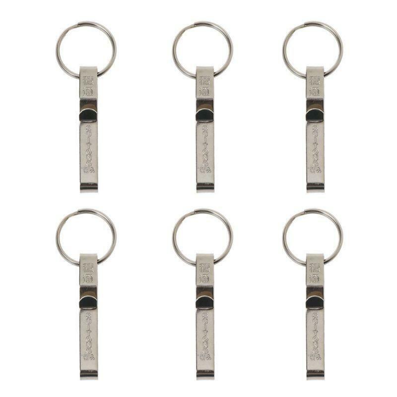 6Pcs Key Holder Stainless Steel Belt Clip Key Ring Useful Keychain Men Jewelry