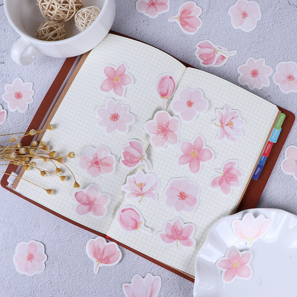 45 pcs Cherry sakura words bullet journal decorative stickers adhesive st.l8