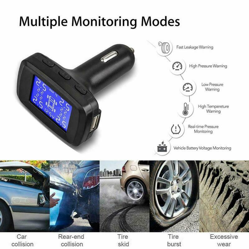 Car Wireless LCD Screen Car TPMS Tire Pressure Monitoring System with 4 Sensor