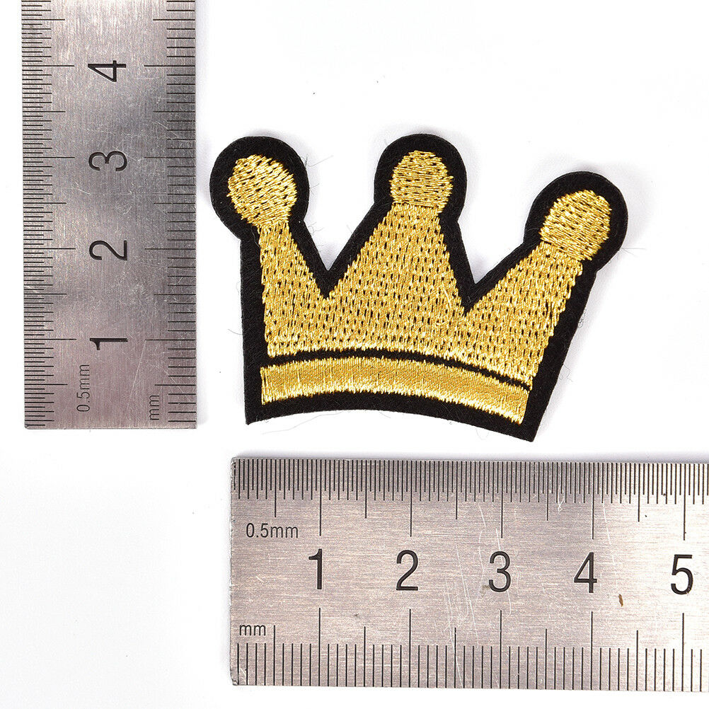 Crown IronOn Patch SewingOn Embroidered Applique Fabric Badge for Jacket C.l8