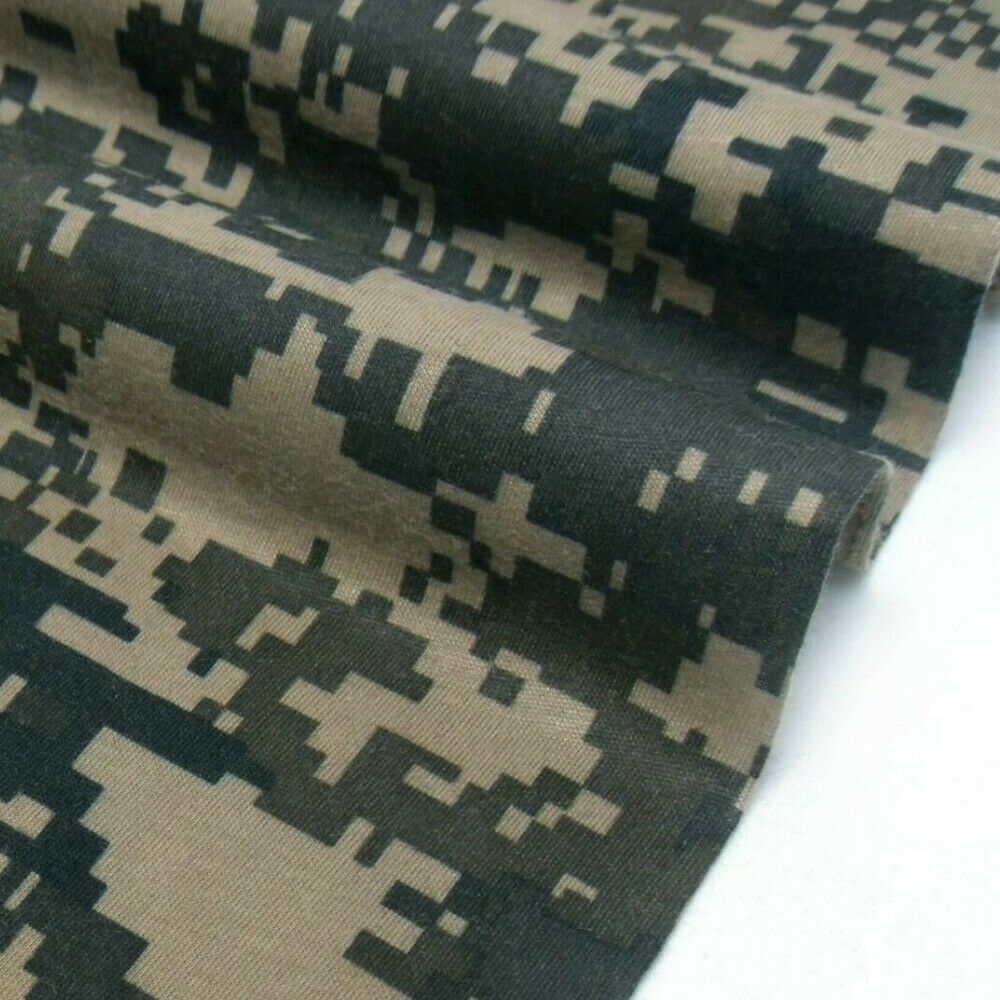 1.5M Width Digital Camo Mosaic Knitting Fabric Polyester Cotton Elastic Cloth