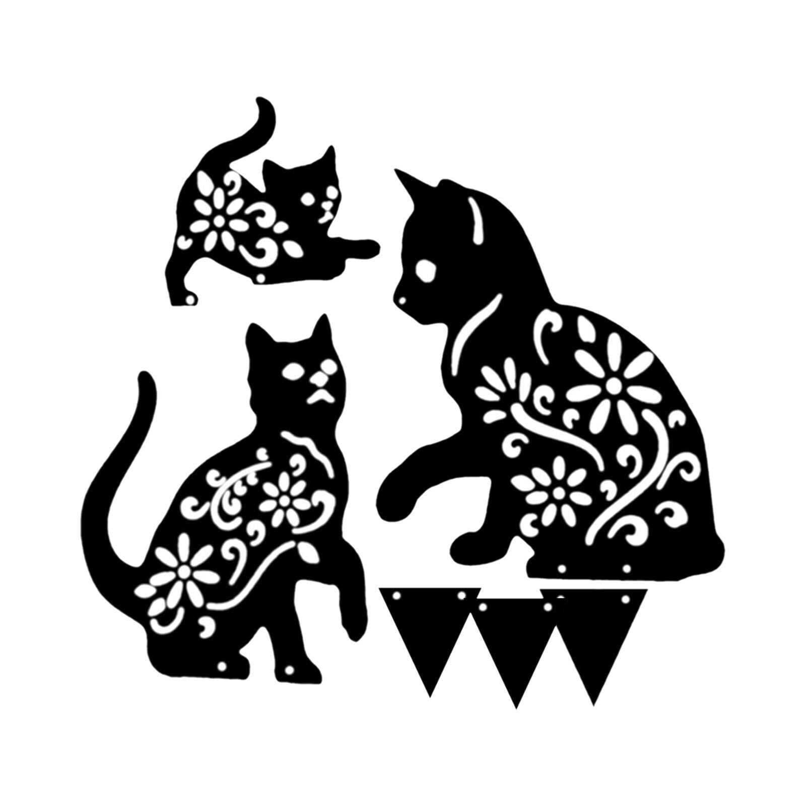 3x Garden Cat Stakes for Home Outdoor Garden Yard Sidewalk Decor Arts Gifts