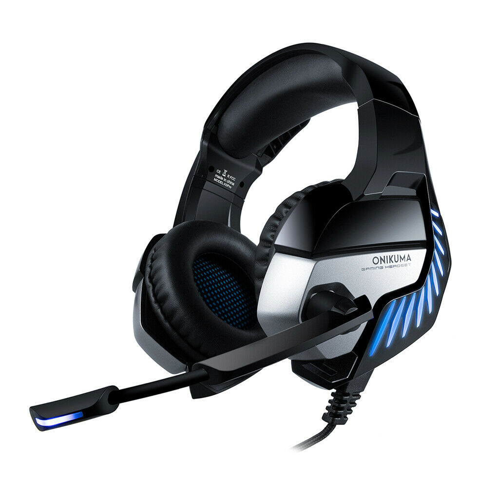3.5mm Stereo Game Headphone Headset Earpiece with Mic for Desktop MP3 Blue