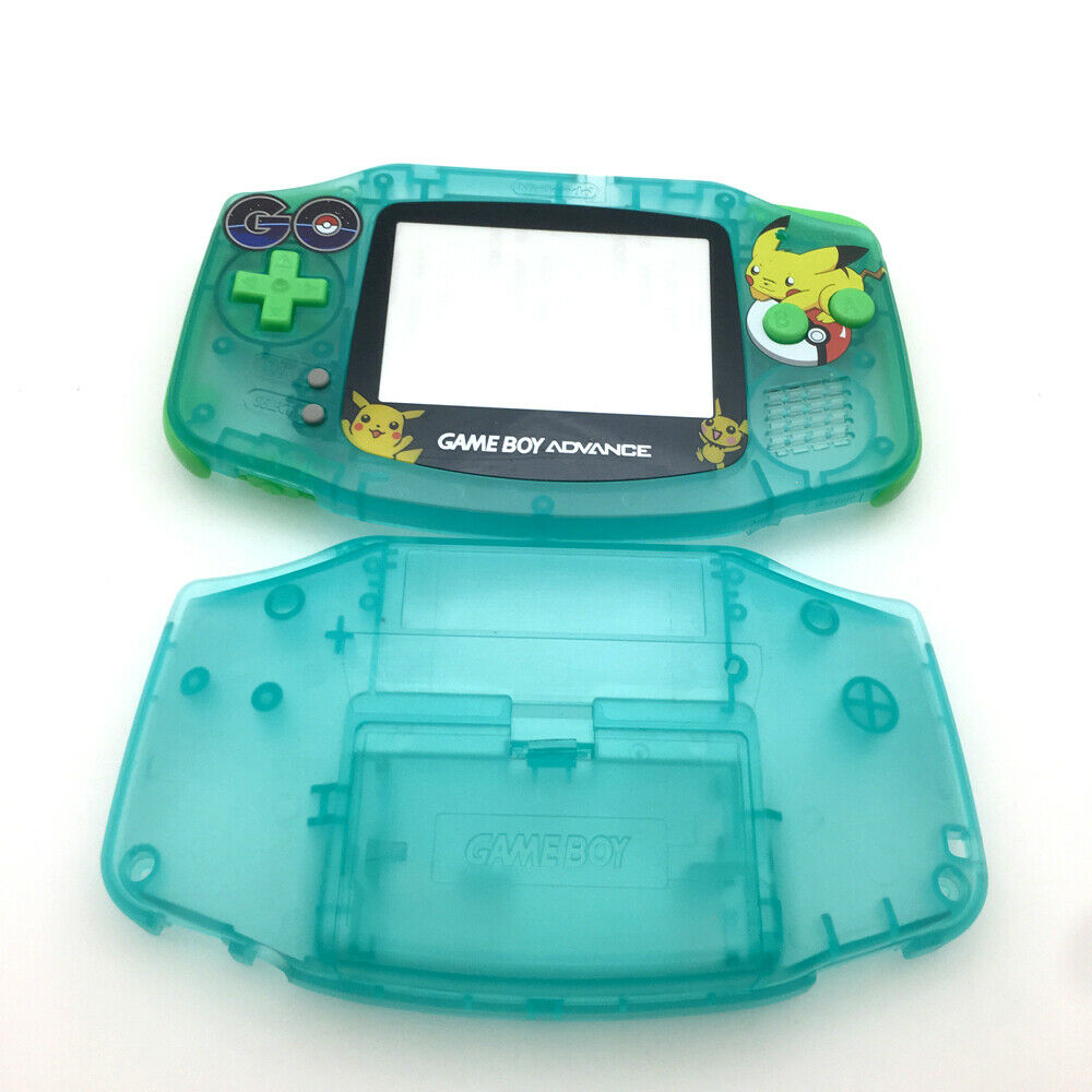Luminous Clear Green Pokemen GBA Housing Case cover For Game Boy Advance Console
