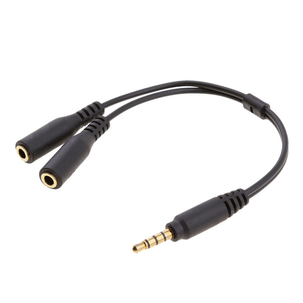 3.5mm Stereo Audio 2 in 1 Adapter Cable Audio Male to Female for PC Headset