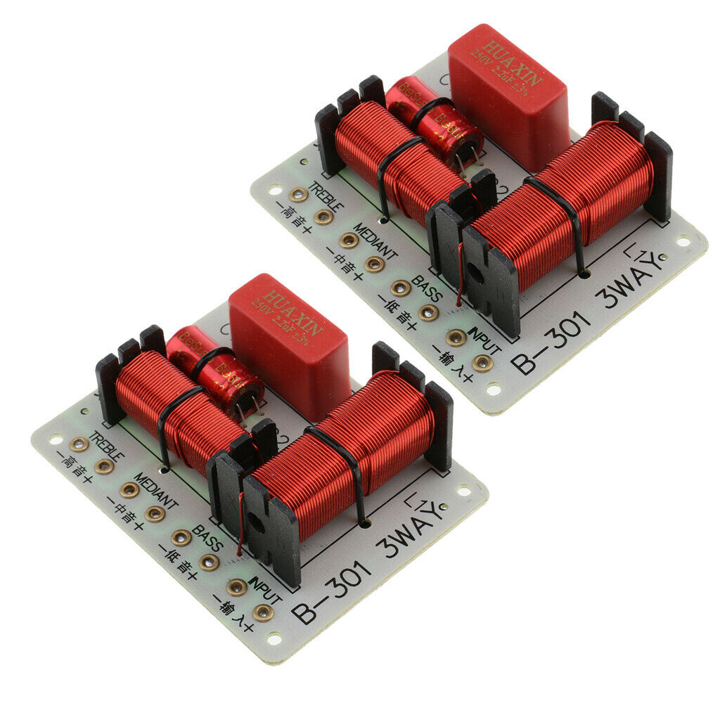 2Pieces 3 Way Audio Speaker Frequency Divider Aplifier Crossover Filter
