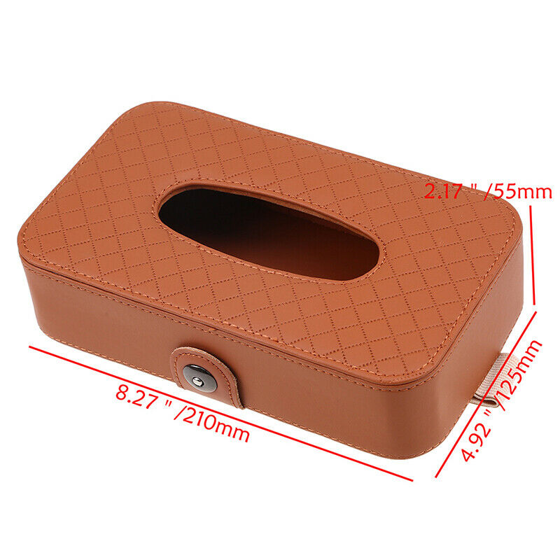 Universal Car Tissue Box Leather Organizer Napkin Holder Paper Towel Storage