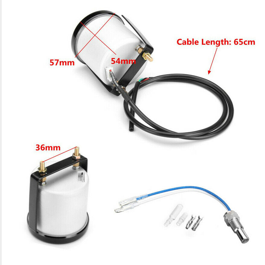 7 Colors Backlight Universal  Water Coolant Temperature Temp Gauge 12V 2"/52mm