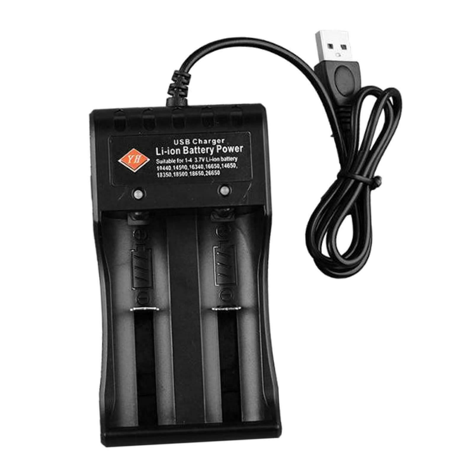 Battery Charger Dual Slot USB for 10440 16340 14650 18350 3.7V Battery