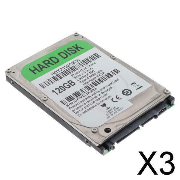 3X 2.5 Inch Hard Disk HDRD DISK SATA 8MB Cache 5400RPM HDD for Desktop PC 120GB