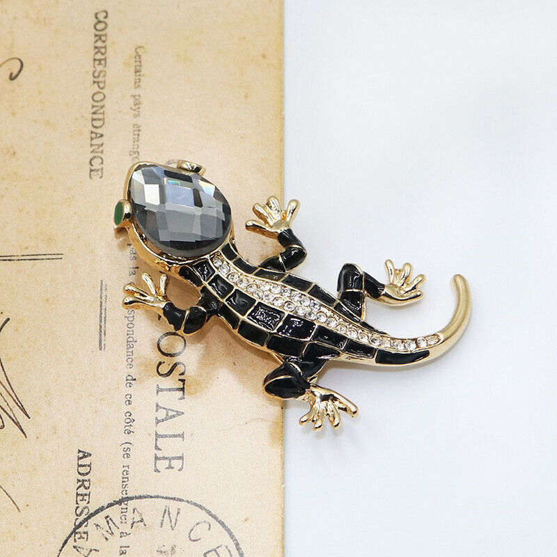 Crystal Lizard Brooches for Women Cute Fashion Animal Pin Clothes Jewelry.l8