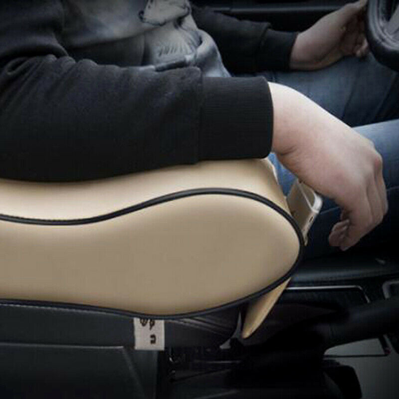 Dust-proof Leather Car Armrest Pad Cover Center Console Cushion Mat W/ Pockets