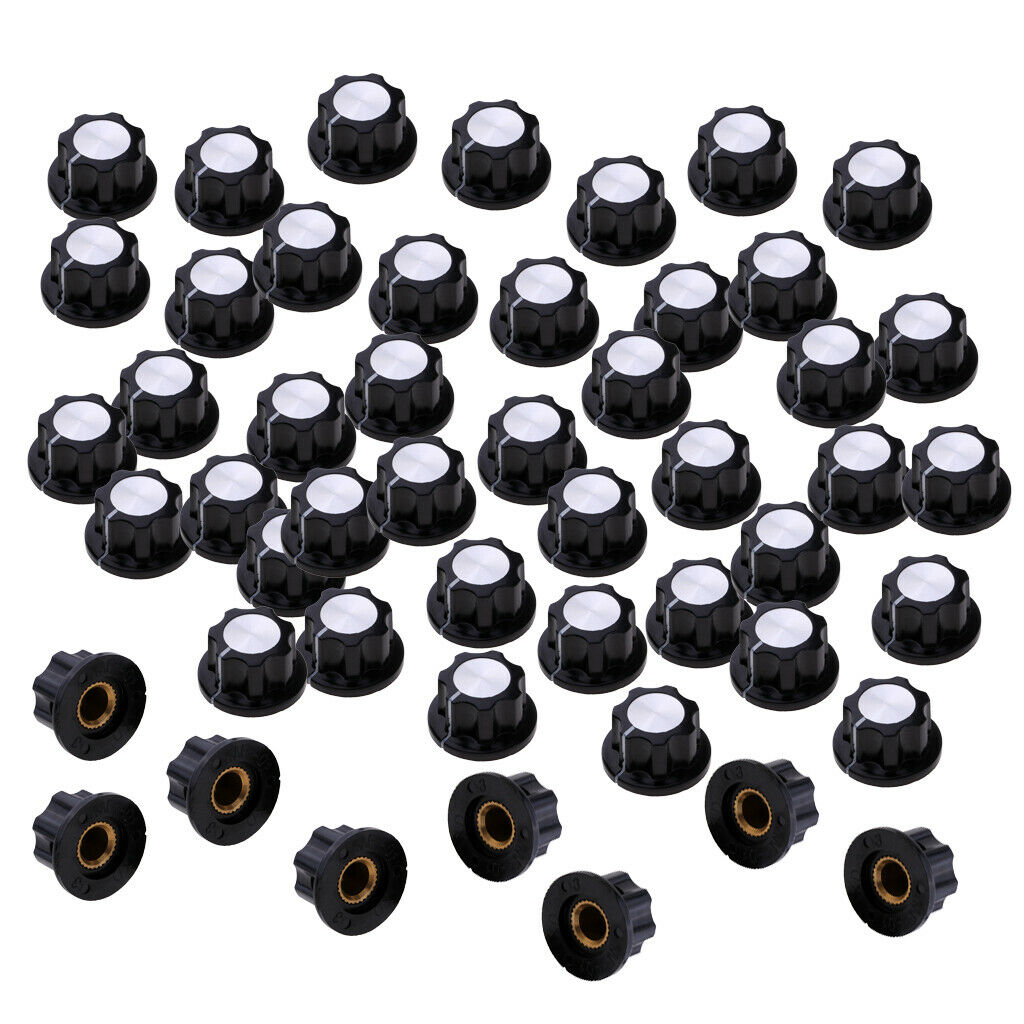 50 Pieces Plastic Potentiometer Volume Control Rotary Bakelite Knob