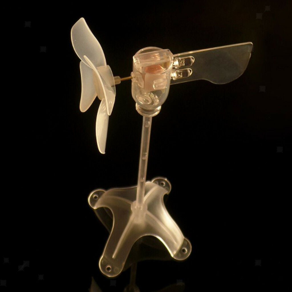 Small 360º Vertical Wind Generator Wind Turbine Motor Blade LED DIY Display