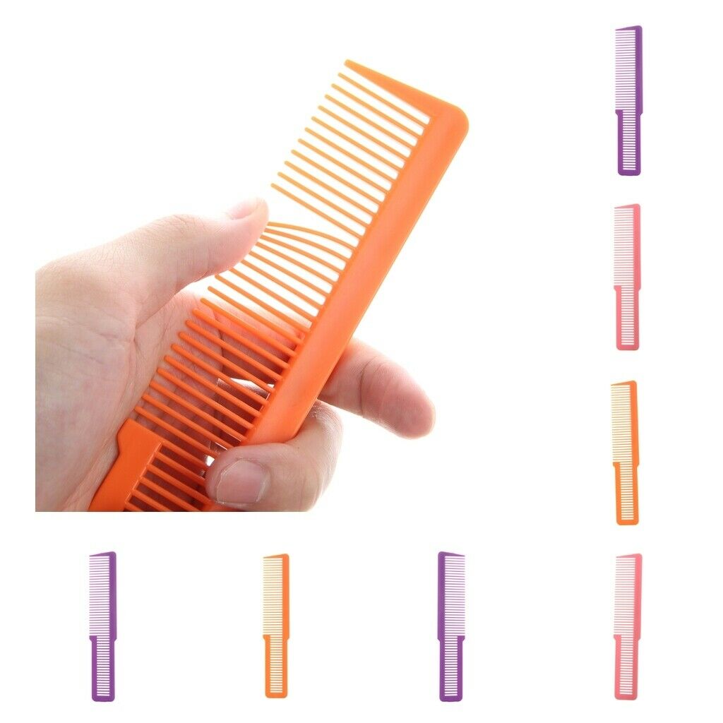 6 Piece 8" Barber's Flattop Hair Clipper Cutting Combs Plastic Hairdressing