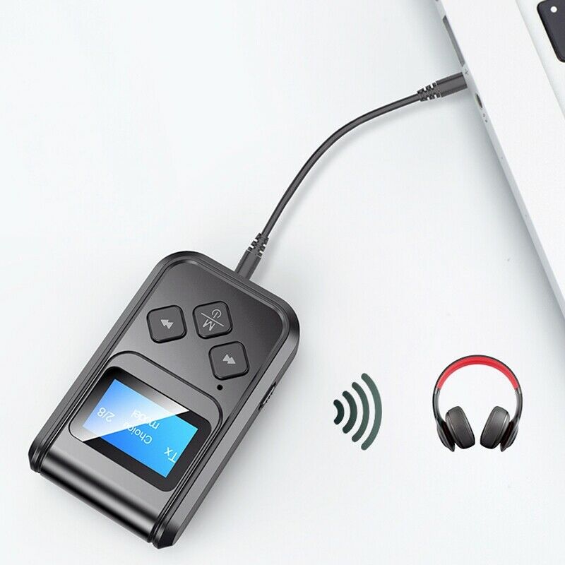 Bluetooth 5.0 Audio Receiver Transmitter with LCD Display 2IN1 Mini 3.5mm J N2T7
