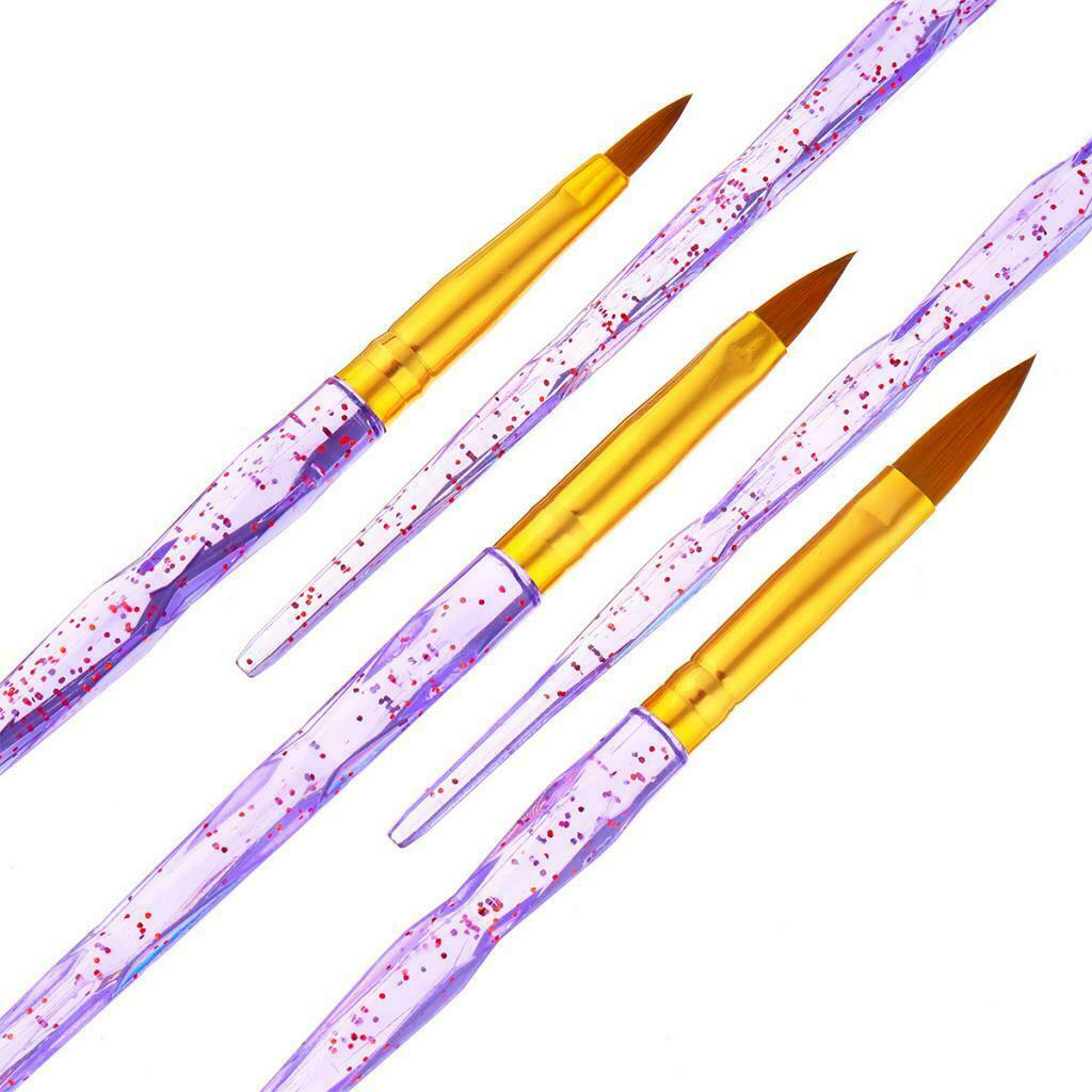 5 Pieces Nail Art Liner Brushes, Synthetic Fibre Hair Manicure Nail Liner Tool