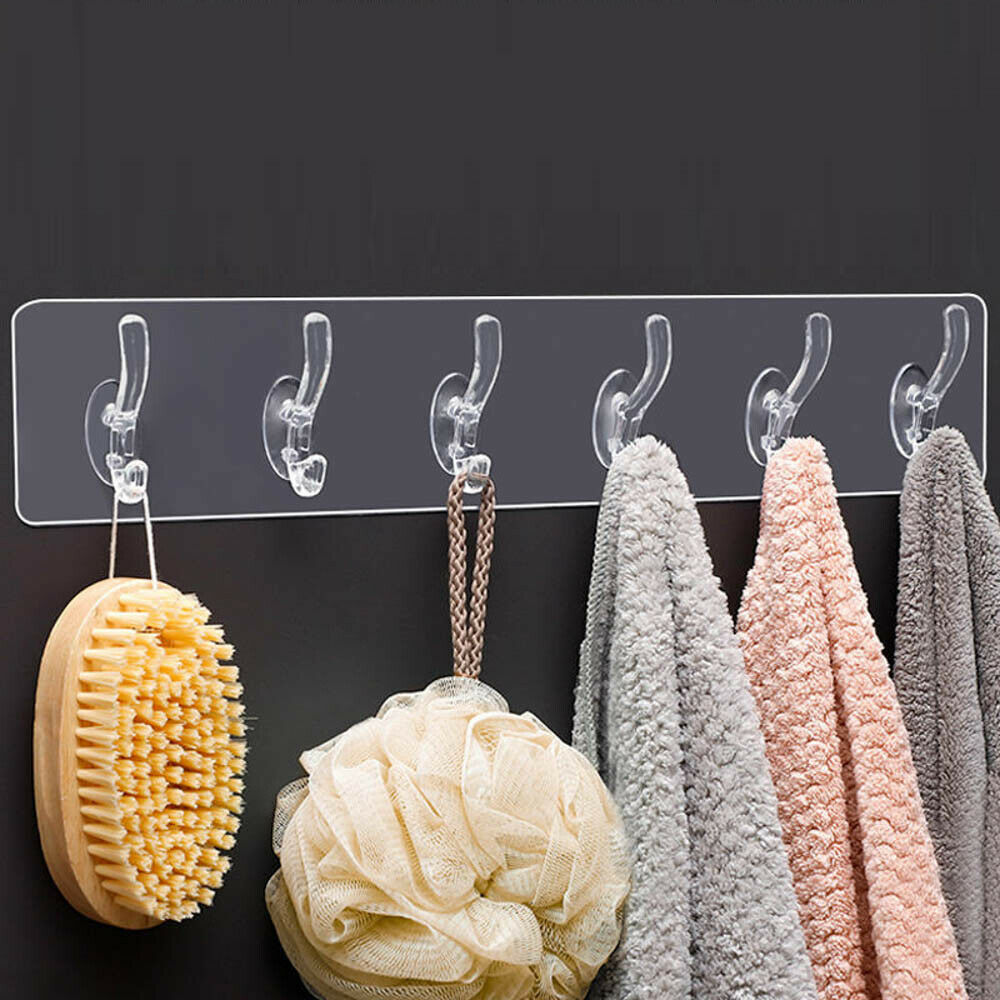 Waterproof Strong Adhesive Hook Wall Door Sticky Hanger Kitchen Adhesive Hooks !