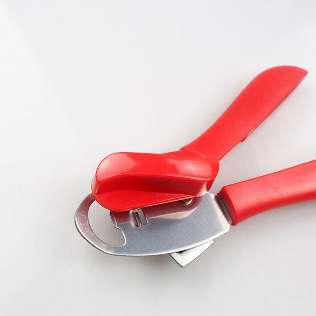 Manual Opener Bottle Openers Professional Handheld for Cans Smooth Edge red