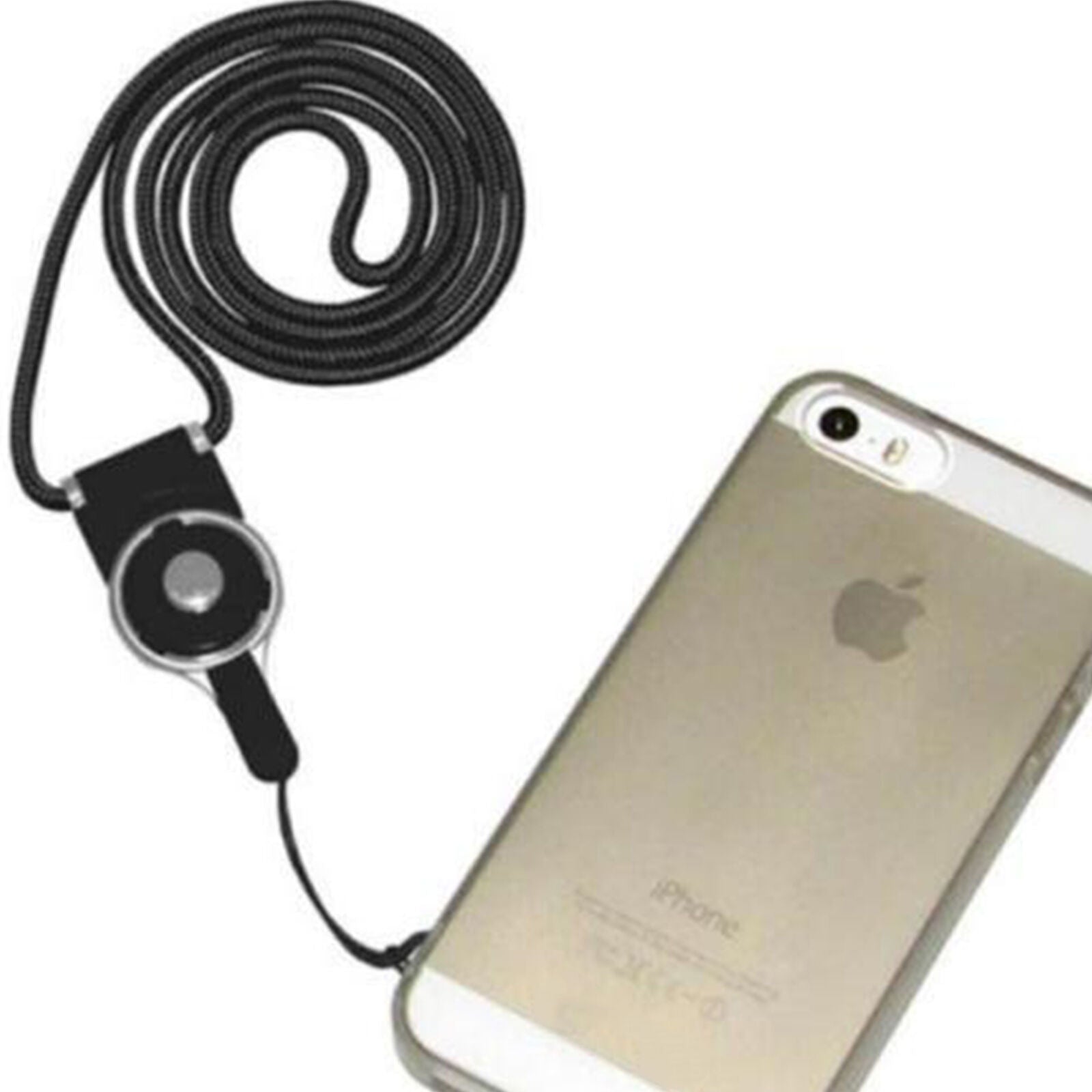 Detachable Ring Neck Strap Lanyard Cell Phone ID Card Camera USB BLACK