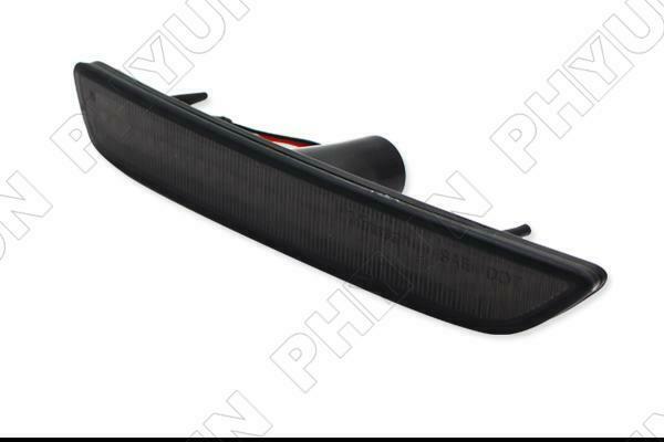 For 2010-2014 Ford Mustang White LED Front Bumper Side Marker Lights Smoke Lens