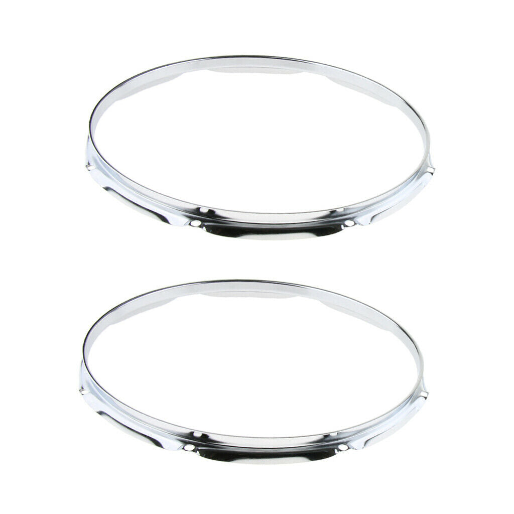 Heavy Duty 14 Inch 8 Lug Tom Drum Hoop Rim Batter Hoop 1.5Mm (Pack of 2)