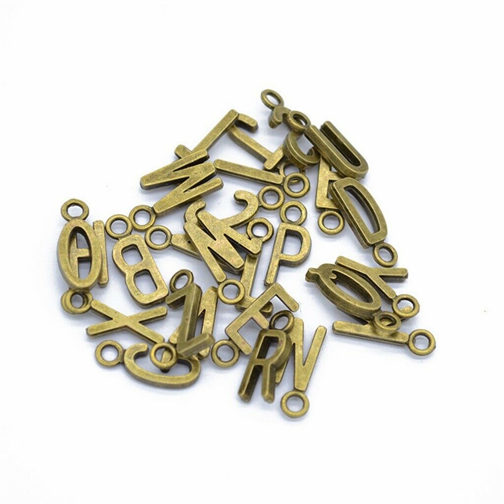 78 Pieces Alloy A-Z Alphabet Letter Charms Necklace Pendant