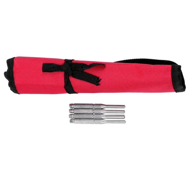9Pcs Roll Pin Punch Set And 4Pcs Hollow End Starter Punch Tool With Red Case LP3